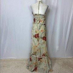 ASOS Women&rsquo;s Halter Ruffle Floral Maxi Dress Size 12 Cream NWOT