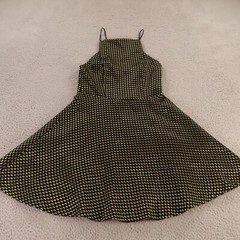 Do+Be Dress Womens Medium Black Gold Acrylic Polyester Lurex Sleeveless