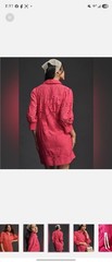Anthropologie Women’s NWT Sz L Pink Embroidered Eyelet Lace Button Front Dress
