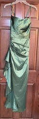 Satin Green Elegant Prom Bridesmaid Formal Halter Maxi Gown Dress Woman Small 4