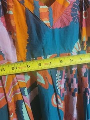 FARM Rio 100% cotton 3d flower straps, Teal, Pink & Orange Floral Midi Dress