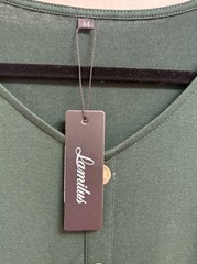 Emerald Green Button Front Dress Flutter Sleeve Cottagecore Casual M