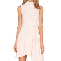 Keepsake The Label Women&rsquo;s Blush Asymmetrical Dress Mock Neck Size Medium