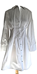 Zara White Shirtdress, Collar with Pearl Embellishment, Cuffs, S, Short New