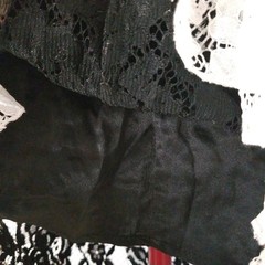 Black Lace White Lace Ruffles Dress EU 38 Size 6 High Neck