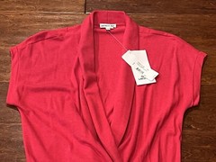 Lacoste Red Women&rsquo;s 4 Belted Logo Cowl Neck Tennis Polo Shirt Dress Skirt