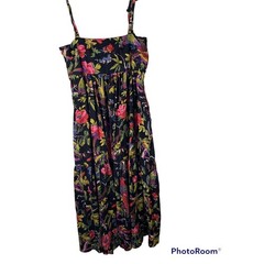Custom Handmade Floral Side Zip Closure Spaghetti Tie Strap Ruffle Maxi Dress