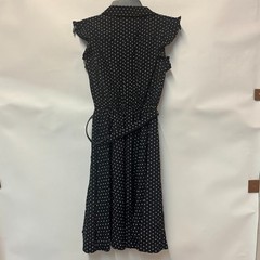 Charter Club Womens Petite PS Deep Black Polkadot Belted Fit Flare Dress NWTDB16