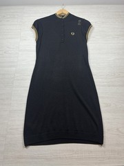 Fred Perry Amy Winehouse Metallic Black Dress Size 12 Pre Owned Immaculate Con