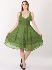 Women&rsquo;s V Neck Spaghetti Strap Embroidered Party Dress wholesale Assorted Lot