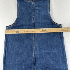 Lily & Parker Dress Womens Small Blue Denim Overall Pinafore Scoop Neck Pockets