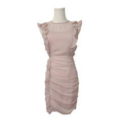 Express Mini Dress Women&rsquo;s XXS Blush Pink Chiffon Ruched Ruffle Cocktail Party
