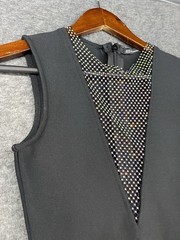 Bella Barnett Women&rsquo;s Bodycon Sleeveless Mini Black Dress Rhinestones Size Small