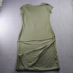 J for Justify Maternity Olive Green Square neck Maxi Dress Side Slit Size XL NWT