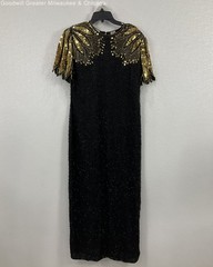Laurence Kazar Black Beaded Women&rsquo;s Full-Length Dress Size XL NWT