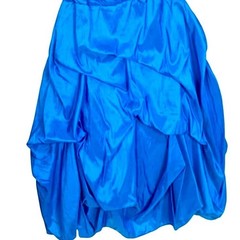 Jodi Kristopher Strapless Blue Gown Dress 5 Pageant Prom Ruched Pick Up Sparkle