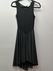 Malloy Dress Womens Small Black Sleeveless High Low Chiffon Skirt Party USA