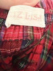 Vintage Liz Lisa Red Tartan Plaid Ruffle Dress Puff Sleeve Tie Waist
