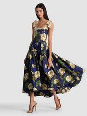ALICE & OLIVIA (14)ROSALEE CORSET STRETCH HIGH-LOW MIDI DRESS NWT MSRP$795