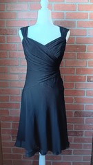 LAUREN Ralph Lauren 100% Silk Georgette Little Black Dress Size 6 LBD Cocktail