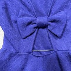 Everly Dress Womens Small Blue Sleeveless Back Bow Accent A-Line Anthropologie