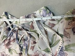 SNIDEL Floral Pleated Maxi Dress Size 2 Ivory Pink Purple w/ Slip Dress Japan
