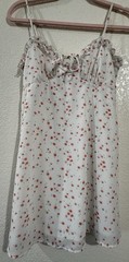 Wild Fable White Floral V-Neck Tie Front Smocked Ruffle Mini Dress Size S