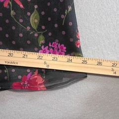 Amanda Smith Petites Womens 8P Black Floral Chiffon Round Neck Midi Dress
