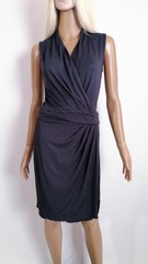 AllSaints Wrap Dress UK 10 US 6 Dark Gray Sleeveless Viscose Minimalist