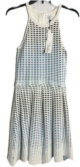 Parker Womans Basket Weave Knit Dress Sz M Fit & Flare Luxury Party Fun Flirty