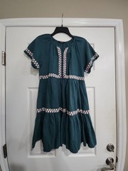 Madewell Embroidered Linen-Blend Flutter-Sleeve Tiered Mini Dress