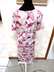 CROFT&BARROW-WHITE/MULTI-FLORAL-ROUND NECK-SHORT SLEEVE DRESS-SIZE-XXL-NEW