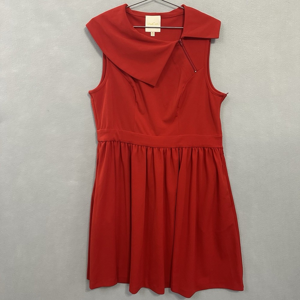 Modcloth Red Dress Side Zip Retro Romantic Date Night Love Women’s Size XL