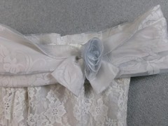 Vintage Scott McClintock Dress Women 12 White Lace Off Shoulder Bow Wedding USA