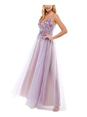 SAY YES TO THE Womens Dress Purple Adjustable Straps Lined Juniors 1