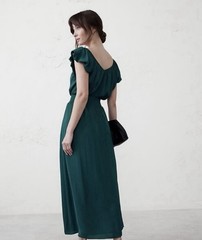 Banana Republic Emerald Silky Scoop Back Maxi Dress Size S NWOT