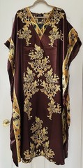 XL/1X/2X/3X New Brown Yellow Gold Print Maxi Kaftan Beach Cover Dress Versace