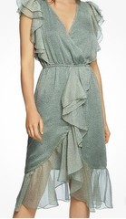 1. State Women&rsquo;s Green Meadow Sweet Printed High-Low Wrap Dress Size Large NWT