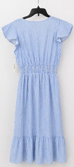 New Maison Jules Cotton Dress Size Large Blue Stripe Casual Midi Summer