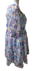JODIFL Los Angeles Womens Size S Textured Floral Mini Dress Puff Elastic Sleeves
