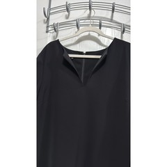 Lafayette 148 Deandra Split Neck Bell Sleeve Shift Dress Women&rsquo;s XXL Black