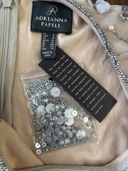 Adrianna Papell Embellished Sequin Mesh Dress NWT Pearls, Beads, Lined Dress