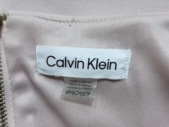 Calvin Klein Bell Split Sleeve Sheath Aline Midi Dress Blush Pink Party 6P