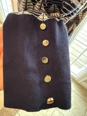 Ted Baker Navy, Gray & Yellow Chevron Knit Maxi Dress