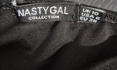 Nasty Gal Black Mini Dress UK 10 Spaghetti Strap Bodycon Party Dress