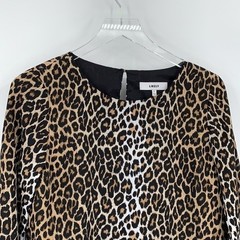 Likely Perry Leo leopard print mini dress brown black bell sleeve women 6