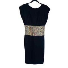 Vintage Jennifer Moore Black Velvet Mini Cocktail Dress Size 4 Made In USA