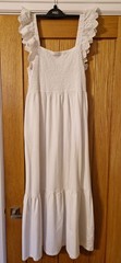 100% Cotton White Square Neck Dress 100% Cotton White Cotton Dress Size 16
