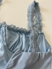 Baby blue corset lace zippered stretchy baby doll dress fairy whimsy size small