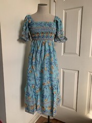 New with tags UIMLK dress women’s size small light blue Floral Print Ruffle
